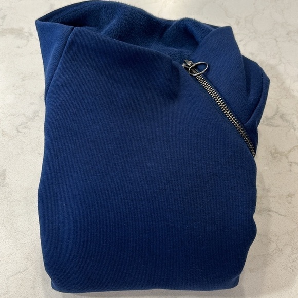Athleta Cozy Karma Asym Pullover Women’s Medium Navy Blue - Picture 16 of 16